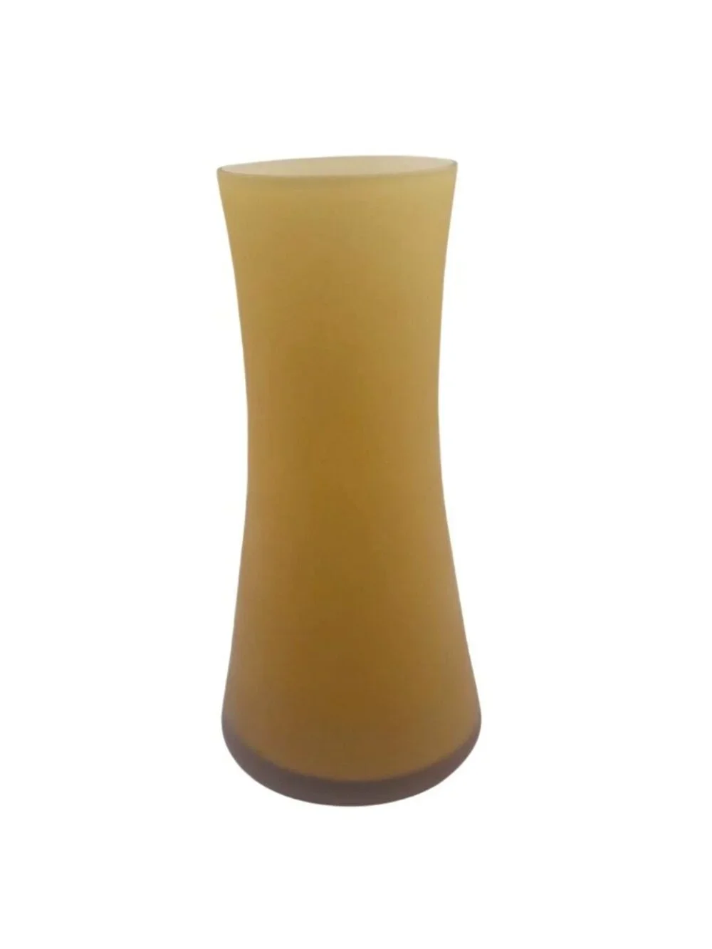 Minimalist Flared Bud Vase Orange Frosted Cased Art Glass Two Tone Modern Retro